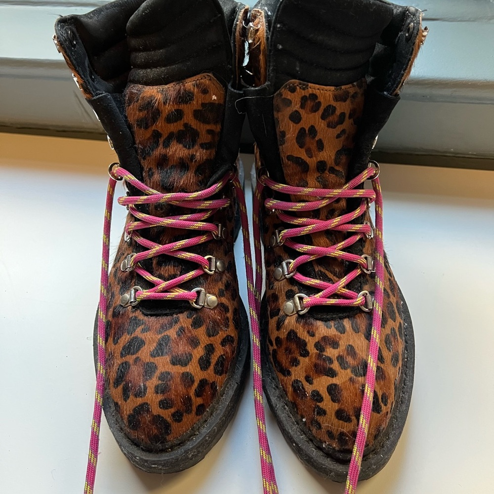 Diemme Calf Hair Leopard Hiking Boots